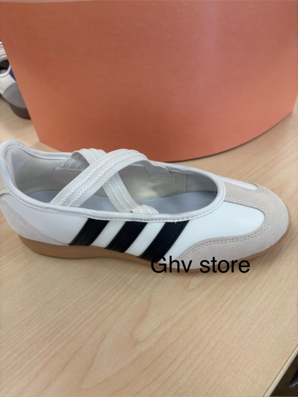 adidas barreda mary Jane White and Black Ballet-Inspired Cross-Strap Sneaker - Picture 3 of 6